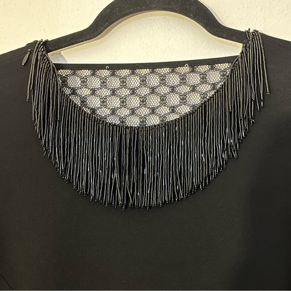 Diane Von Furstenberg | Margherita beaded little black mini dress Women’s size 2 - Picture 7 of 13